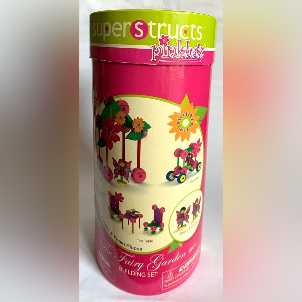 Superstructs Pinklets Fairy Garden Tinker Toy Set Model 0801 Pink 2008 Tinkertoy